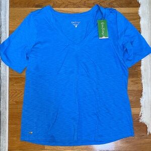 Lilly Pulitzer Vibrant Blue Short Sleeve Top size L NWT